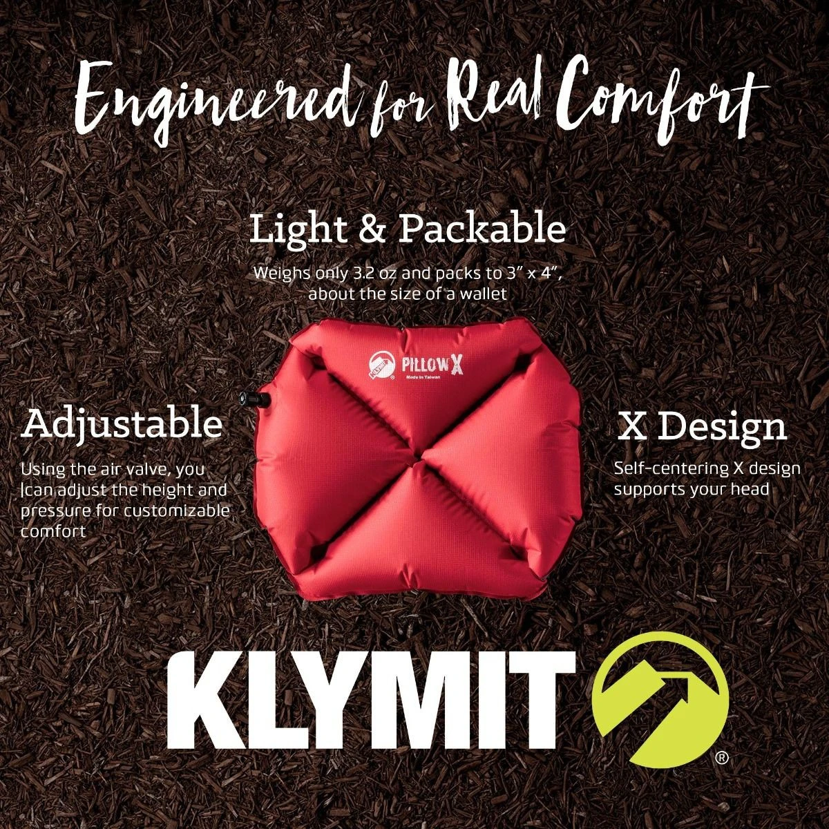 Oreiller Klymit Pillow X Oreiller Klymit Pillow X -Magasin Aventure Nordique oreiller coussin klymit pillow