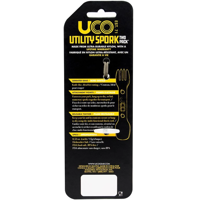 Pack 2 couverts UCO Utility Spork Pack 2 Couverts UCO Utility Spork -Magasin Aventure Nordique uco utility spork 2